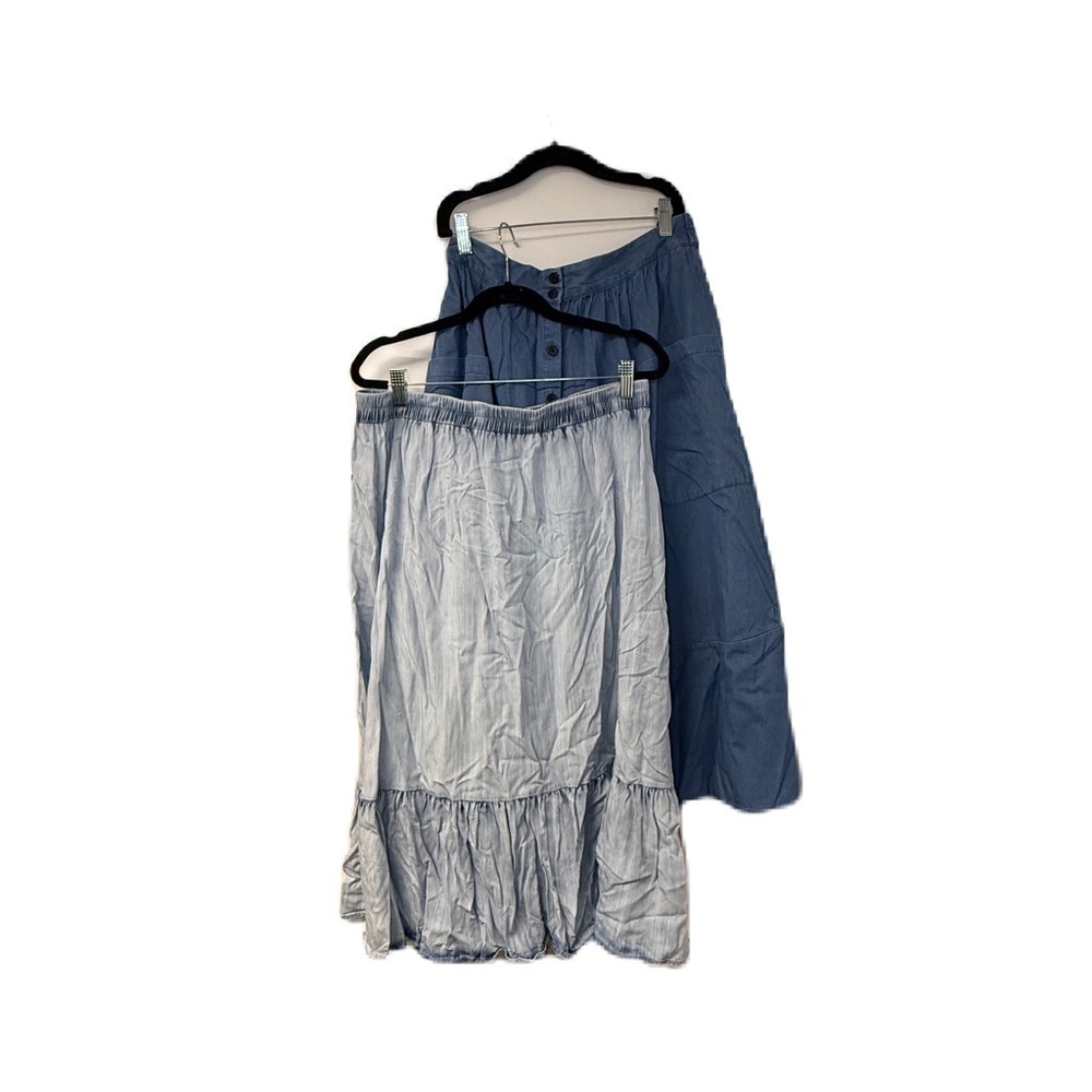 Denim Tiered Midi Skirt Bundle